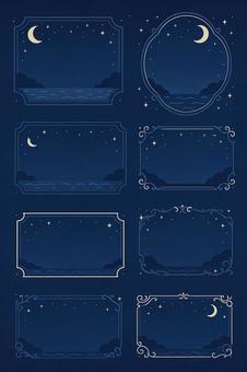 真夜中の海辺のフレームセット