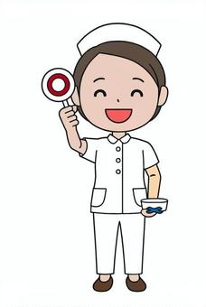 丸を上げる人 丸を上げる人 マル,成功,ok,達成,合格,笑顔,看護婦,ナース服,病院,女のイラスト素材