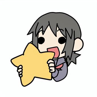星を持つ学生少女 学生,星,持つ,お気に入り,クッション,希望,星型,上半身,所有,少女のイラスト素材