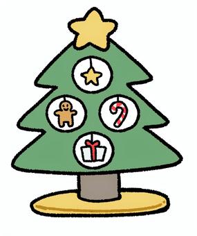 クリスマスツリーの卓上オブジェ クリスマスツリー,オブジェ,卓上,オーナメント,棚,インテリア,置物,雑貨,ディスプレイ,つりさげのイラスト素材