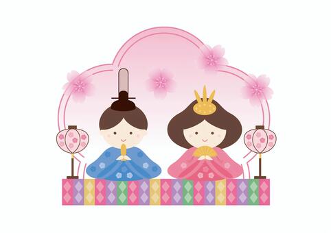 ひな祭りの雛人形 ひなまつり,ひな祭り,セットのイラスト素材