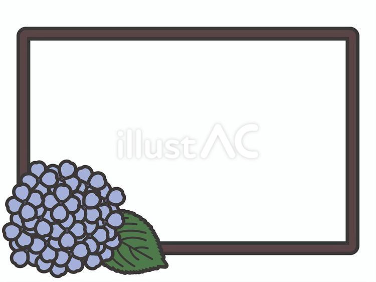 アジサイのフレーム02 アジサイ,花,フレームのイラスト素材