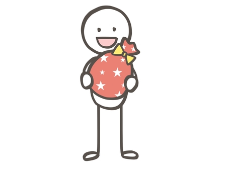 棒人間　プレゼントを渡す 棒人間,人,プレゼント,贈り物,ギフト,あげる,渡す,手渡し,リボン,ラッピングのイラスト素材