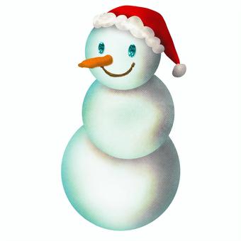 3段の雪だるま (ドットスクリーン影)