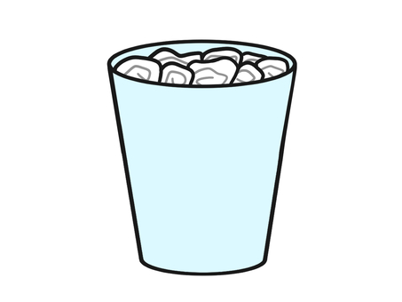 水色のゴミ箱のイラスト 生活,ゴミ箱,紙屑,不用物,日用品,廃棄のイラスト素材