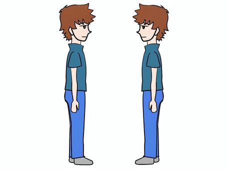 自分と向き合う 自分,向き合う,己,男性,見つめる,直面,対面,自分自身,男,真剣のイラスト素材