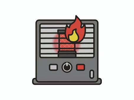 ストーブから出火　火災　火事 灯油,石油,ストーブ,暖房,暖房器具,冬,燃える,火災,事故,火事のイラスト素材