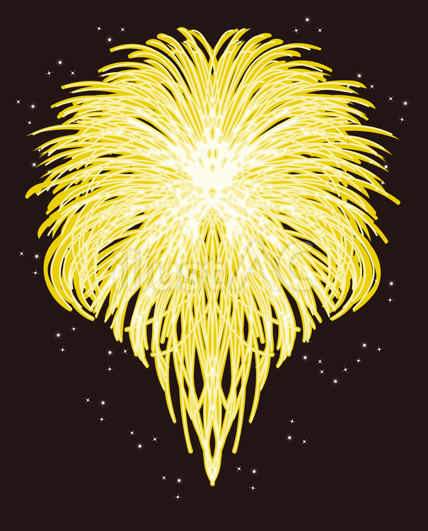 打ち上げ花火　　 打ち上げ花火,火花,散るのイラスト素材