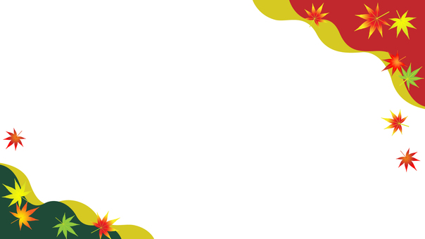 サムネ紅葉フレーム16:9 フレーム,枠,背景,飾り枠,サムネ,紅葉,もみじ,秋,ビタミンカラー,オータムカラーのイラスト素材