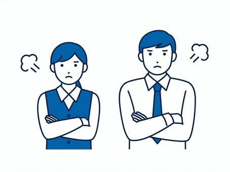 Illustration, get angry, arms, receptionist, 