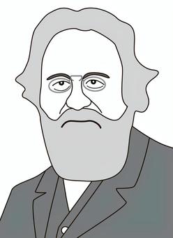 I・メチニコフ（白黒） メチニコフ,歴史,科学,サイエンス,生物学,免疫,ヨーグルト,白血球,微生物,細菌のイラスト素材