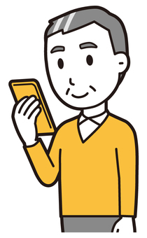  ニット中年男性(黄)-240-バスト