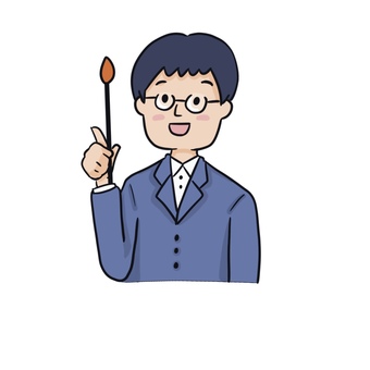 先生 学校,塾,先生,大人,学習,授業,勉強,指差し,棒,説明のイラスト素材