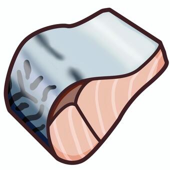 サバの切り身　かわいいデフォルメイラスト サバ,切り身,魚料理,生鮮コーナー,青魚,生鮮食品,魚,魚介類,海産物,食材のイラスト素材