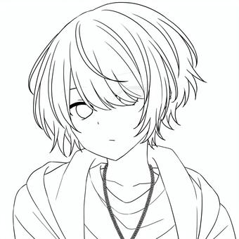 線画/男の子 線画/男の子 線画,塗り絵,男の子,人物,キャラクター,萌え系,かっこいい,かわいい,透過のイラスト素材