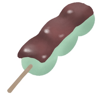 こしあん　草餅のくしだんご くしだんご,和菓子,和スイーツ,団子,こしあん,草餅,草餅くしだんごのイラスト素材