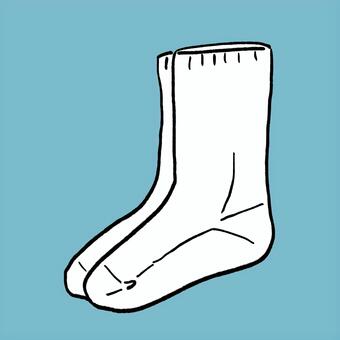白の靴下のイラスト 靴下,白,服飾,ファッション,手描き,くつ下,服,足,布,防寒具のイラスト素材