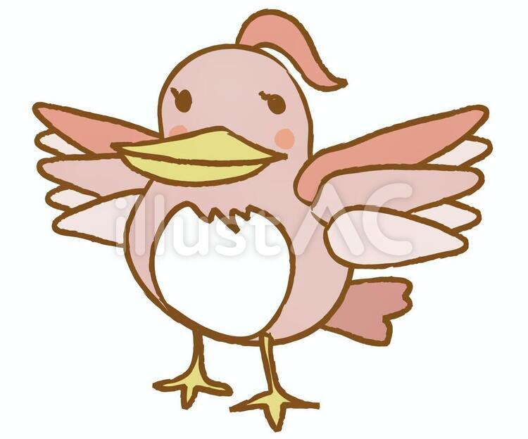 鳥のキャラクターメス 鳥,キャラクター,ゆるキャラのイラスト素材