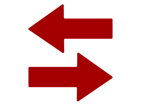 赤の右左矢印 矢印,赤,アナログ,指し示す,指示,アイコン,シンプル,簡単,強調,ポイントのイラスト素材