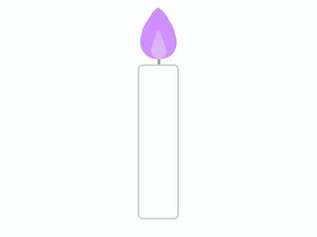 紫の炎の白いろうそく ろうそく,灯り,火,紫,アイコン,素材,飾り,肝試し,ハロウィン,明かりのイラスト素材
