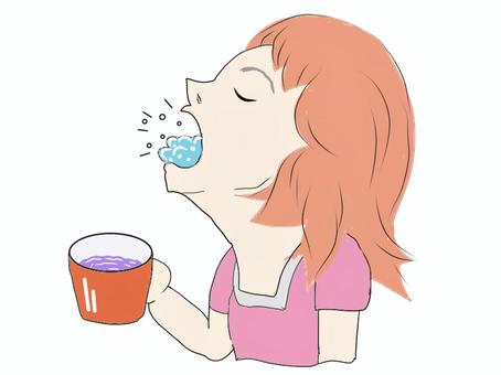 うがいする美女 うがい,ガラガラ,予防,喉,清潔のイラスト素材