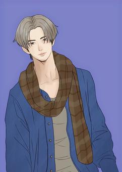 デニムシャツボーイ デニム,シャツ,青年,イケメン,漫画のイラスト素材