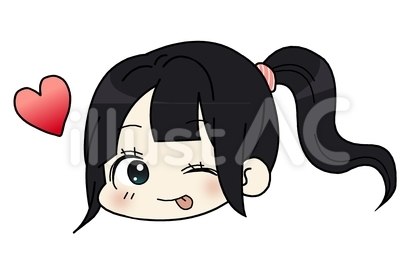 ウインクするポニーテールの女の子