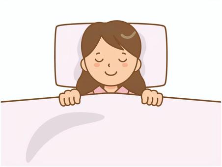 ぐっすり安眠している女性 ぐっすり安眠している女性 睡眠,眠る,すやすや,ぐっすり,女性,熟睡,快眠,安眠,寝る,就寝のイラスト素材