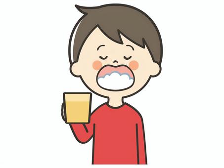 うがいをする男の子 男の子,子供,うがい,喉,清潔,対策,予防,感染,感染症,風邪のイラスト素材