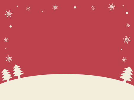 雪の降るクリスマスの壁紙　赤 雪,背景,壁紙,フレーム,雪の結晶,冬,空,木,植物,赤色のイラスト素材