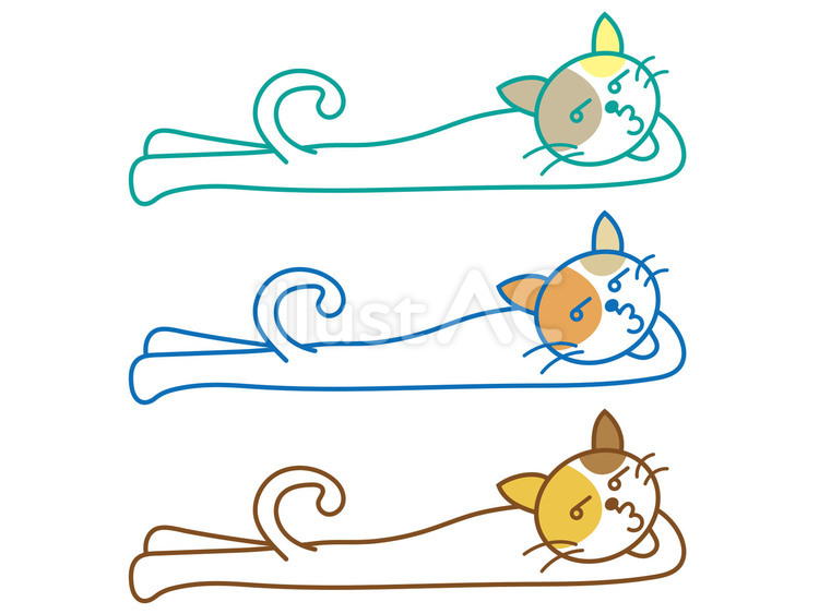 みょ〜んびりネコ 2 ネコ,のんびり,お昼寝のイラスト素材