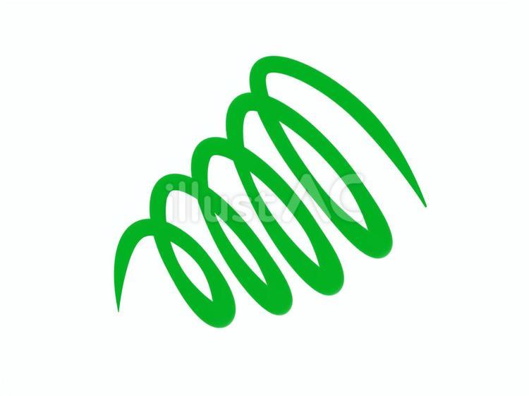 渦巻き・竜巻模様の線画イラスト（緑） うずまき,渦,らせんのイラスト素材