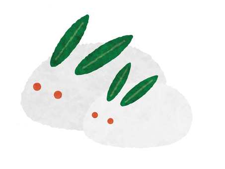 手描き風のかわいい2匹の雪うさぎ 雪うさぎ,うさぎ,兎,手描き,かわいい,シンプル,冬,雪,手書き,年賀状のイラスト素材