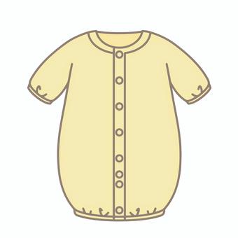 ベビー服 ツーウェイオール 服,衣類,ツーウェイオール,赤ちゃん,黄色,ベクター,シンプル,無地,ベビー服,かわいいのイラスト素材