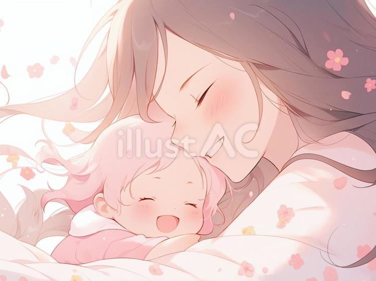 母子 母子 母子,親子,家族のイラスト素材