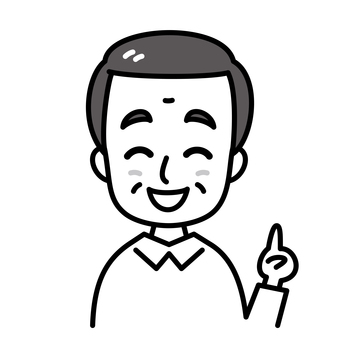 おじいさん　説明　白黒 説明,おじいさん,白黒,高齢者,案内,おすすめ,ガイド,指,成人,人差し指のイラスト素材