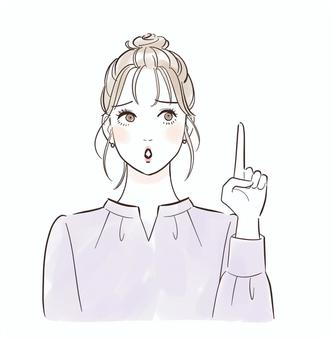 指差しして注意喚起する女性 指差しして注意喚起する女性 女性,指差し,人差し指,ポイント,教える,説明,こちら,情報,アドバイス,お知らせのイラスト素材