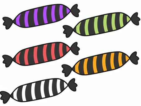 ハロウィンのストライプ模様のお菓子セット