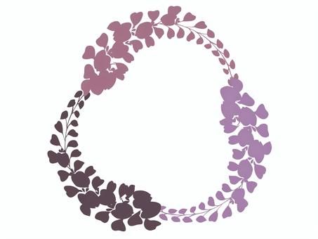 藤の花のフレーム（円・３色）02