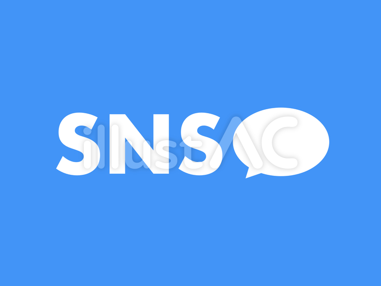 『SNS』ふきだしアイコン&文字：白 sns,ふきだし,文字のイラスト素材