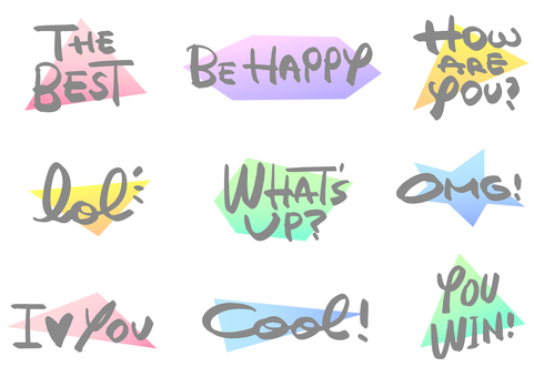 英語のフレーズ。手書き文字セット。