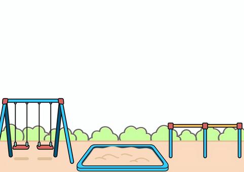 壁紙の青の公園です。 壁紙,公園,シンプル,遊具,ブランコ,砂場,鉄棒,緑,自然,散歩のイラスト素材