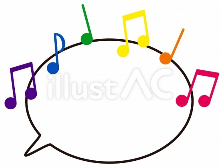 音符ふきだし（カラフル）2 音符,カラフル,ふきだしのイラスト素材