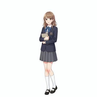 アニメ風の女子高生のイラスト