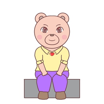 待ち合わせくま くま,動物,待つ,座る,待ち合わせのイラスト素材