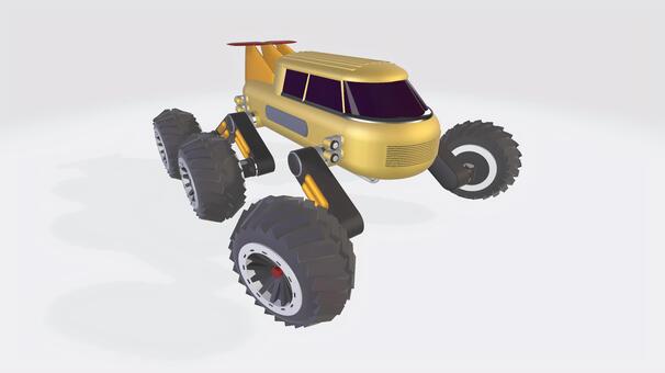 大型6輪タイヤオフロードEVバギー② オフロード,タイヤ,悪路,コックピット,ライト,バンパー,エンジン,ev,走行,ウイングのイラスト素材