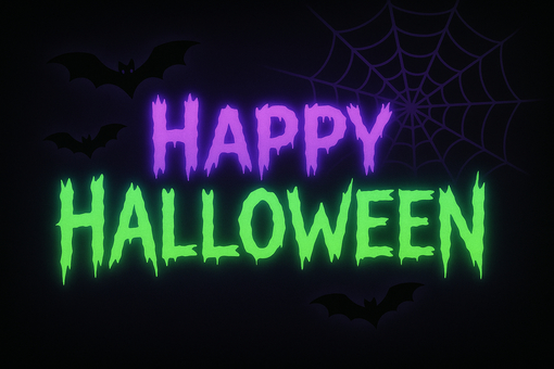 ネオン文字のハロウィンタイトル