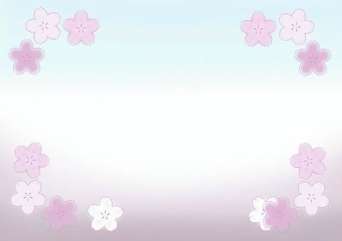 Illustration, frame, spring, cherry blossoms, 