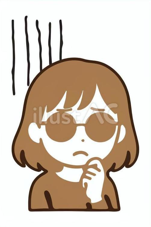 残念なメガネの子 残念,メガネ,女の子のイラスト素材