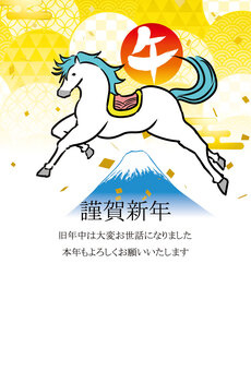 正月和風和柄年賀状 年賀状,馬,午年,和柄,和風,正月,可愛い,美しい,動物,ベクターのイラスト素材